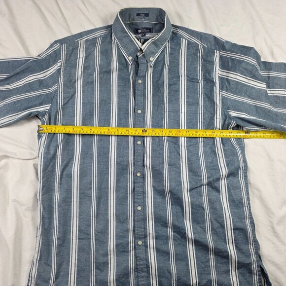 Reyn Spooner Classic Mens Size XL Blue White Striped Button Up Shirt Casual - Picture 6 of 9